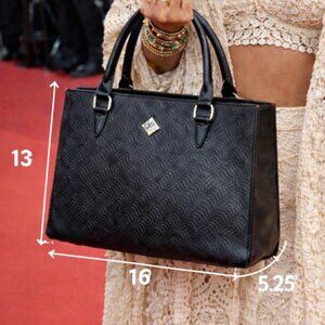 Lalique Cabas Tunga Shopper Tote – Black Embossed Leather | Made in France